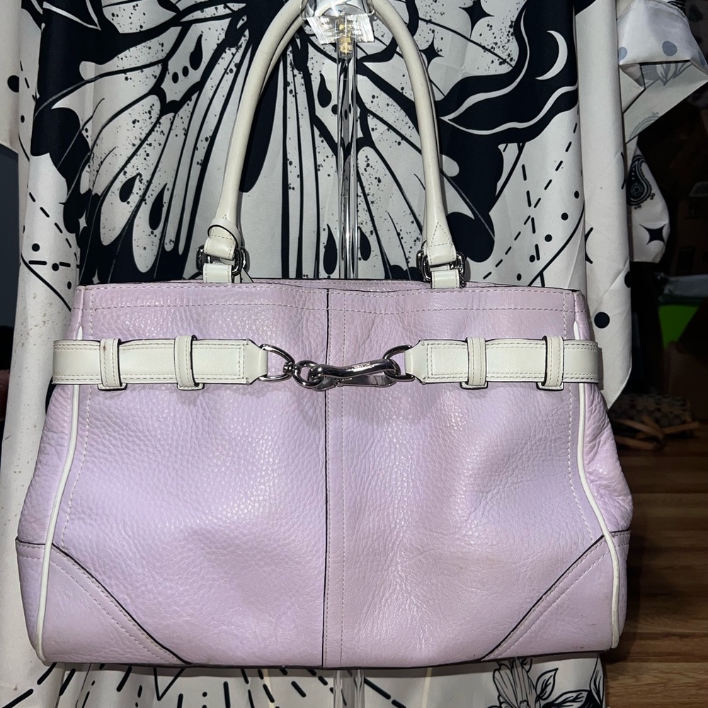 Coach Lavender Hampton Satchel Shoulder Bag